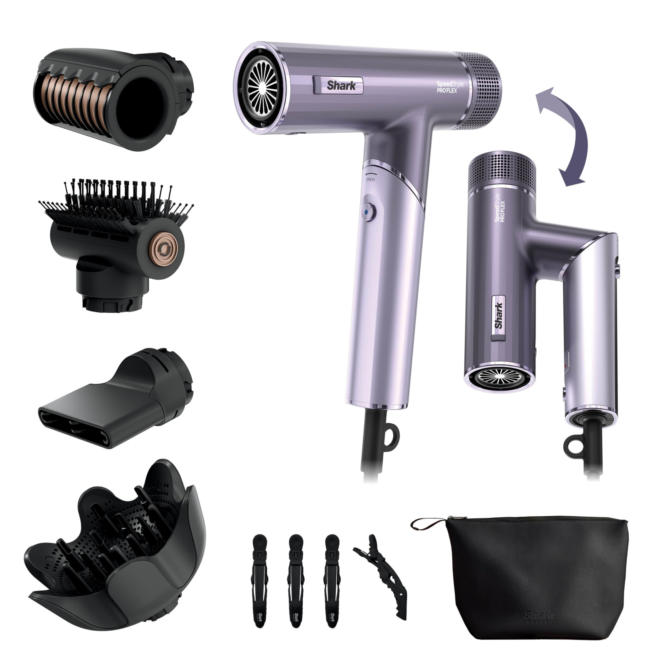 Shark SpeedStyle Pro Flex Hair Dryer, Lightweight, Lilac Frost HD543PLUK