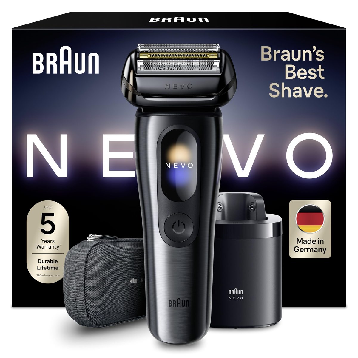 Braun NEVO Men's Electric Shaver with AeroTouch Technology, Graphite